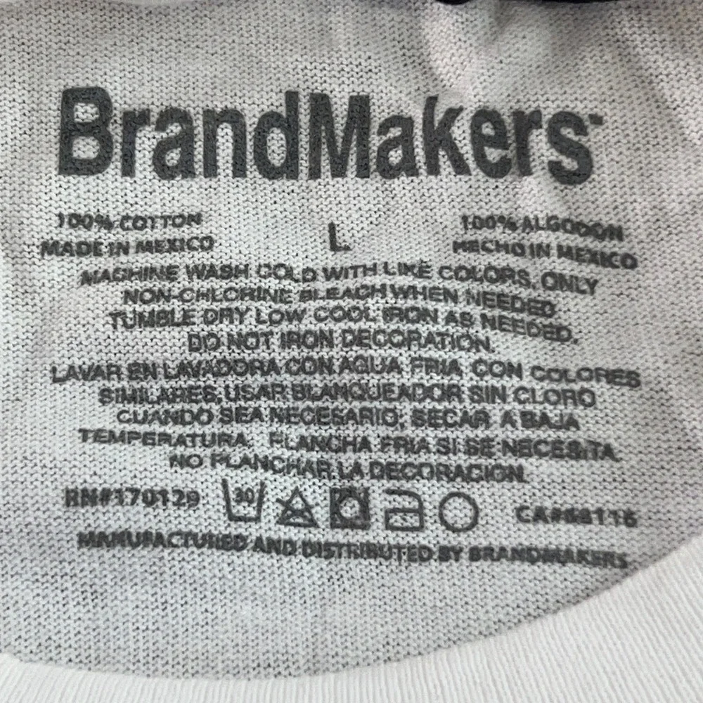 BrandMakers Men Large White To Dust We Shall Return Skeleton Graphic T-Shirt NWT